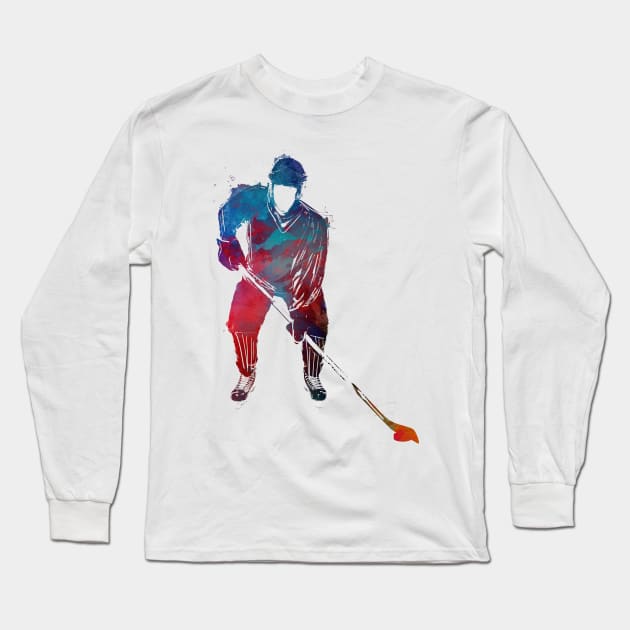 hockey player #hockey #sport Long Sleeve T-Shirt by JBJart